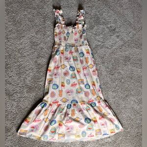 Never Fully Dressed White Fruit Sticker Dress